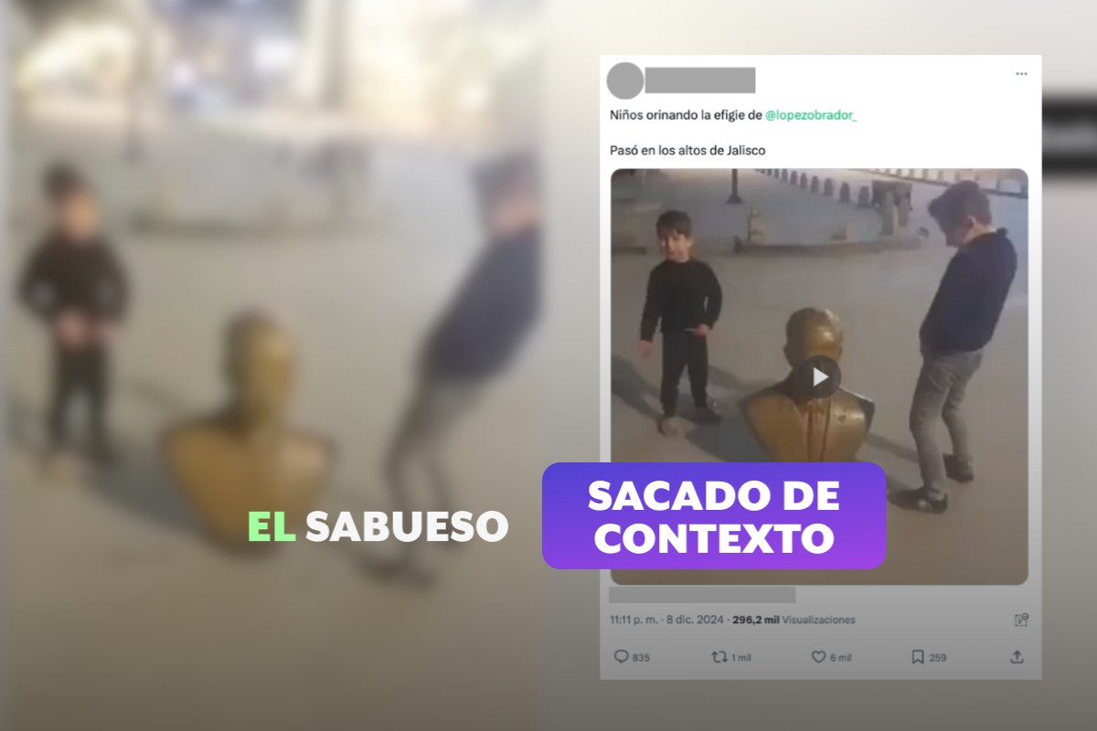 Niños no vandalizaron estatua de López Obrador; el video se grabó en Siria