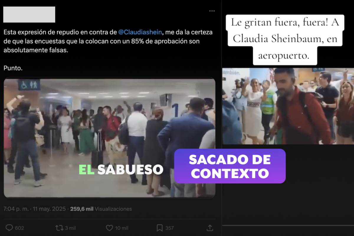 Video donde le gritan a Sheinbaum en el aeropuerto no es actual, se grabó en 2024