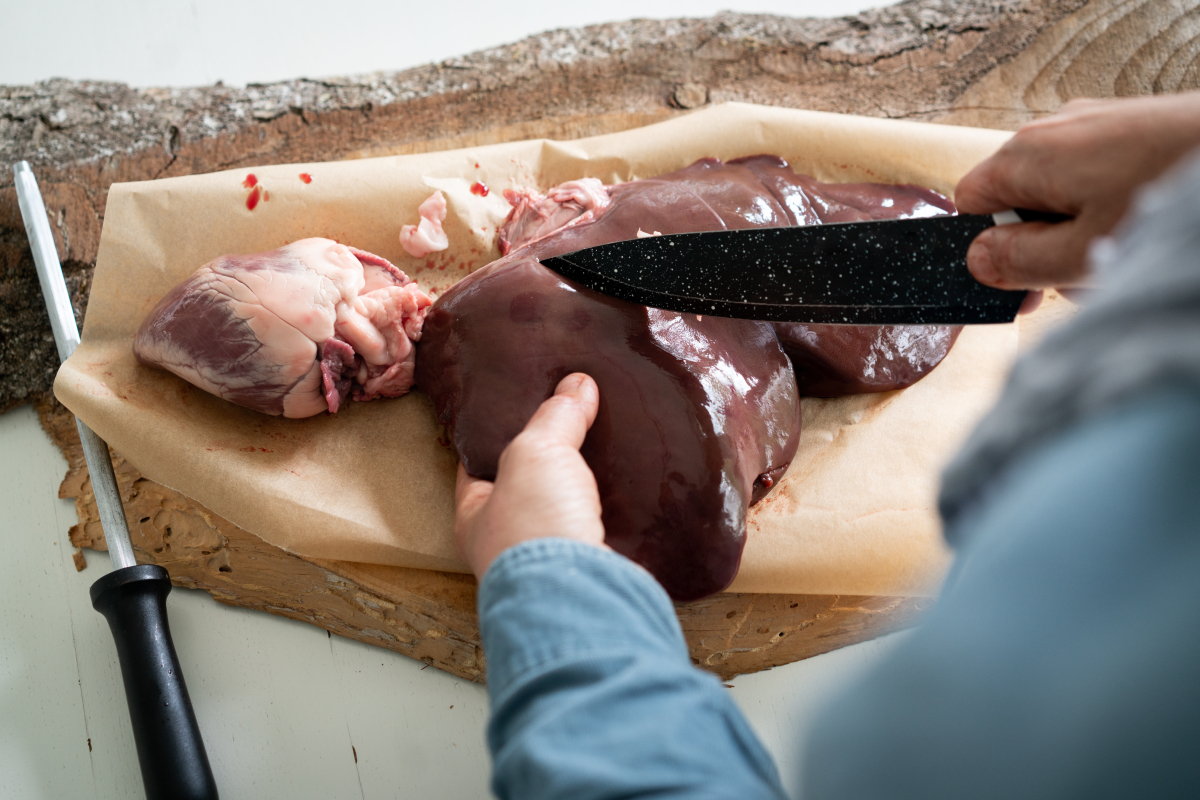 Viseras de cordero para cocinar.