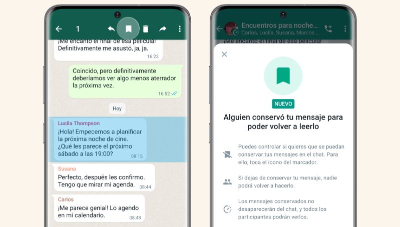 WhatsApp presenta 'Conservar en chat' para guardar mensajes temporales en las conversaciones