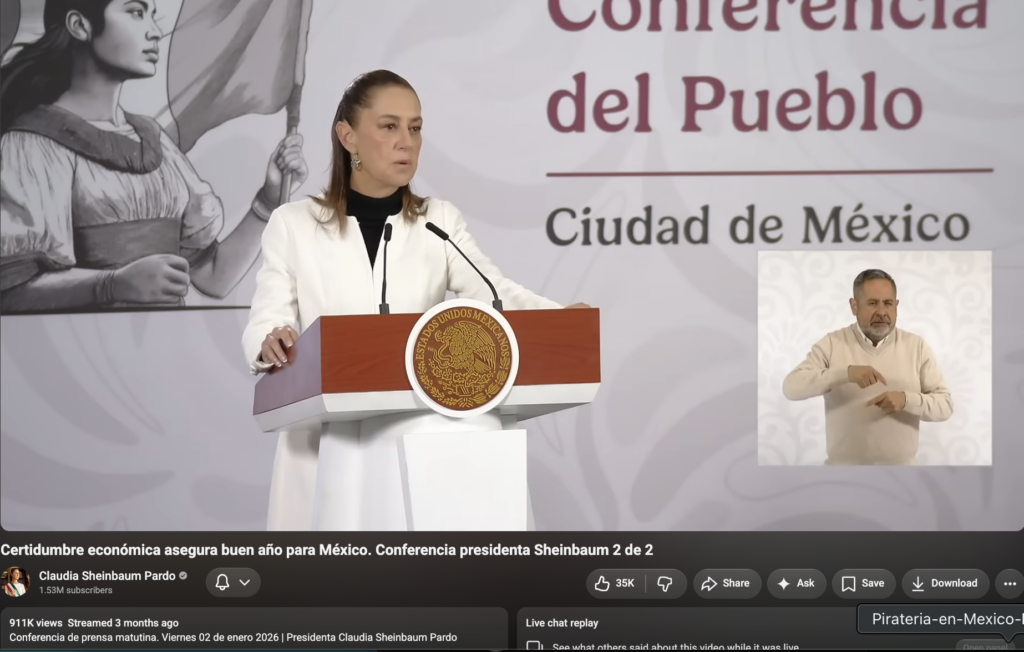 Fuente: captura de pantalla de la transmisión de la conferencia matutina del 2 de enero de 2026.