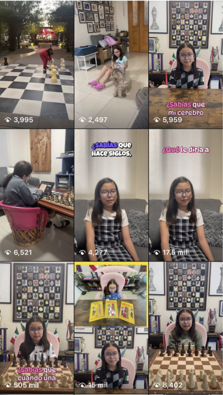 Así lucen algunos de los videos que publica Alondra en redes sociales como Instagram y TikTok. Fuente: captura de pantalla