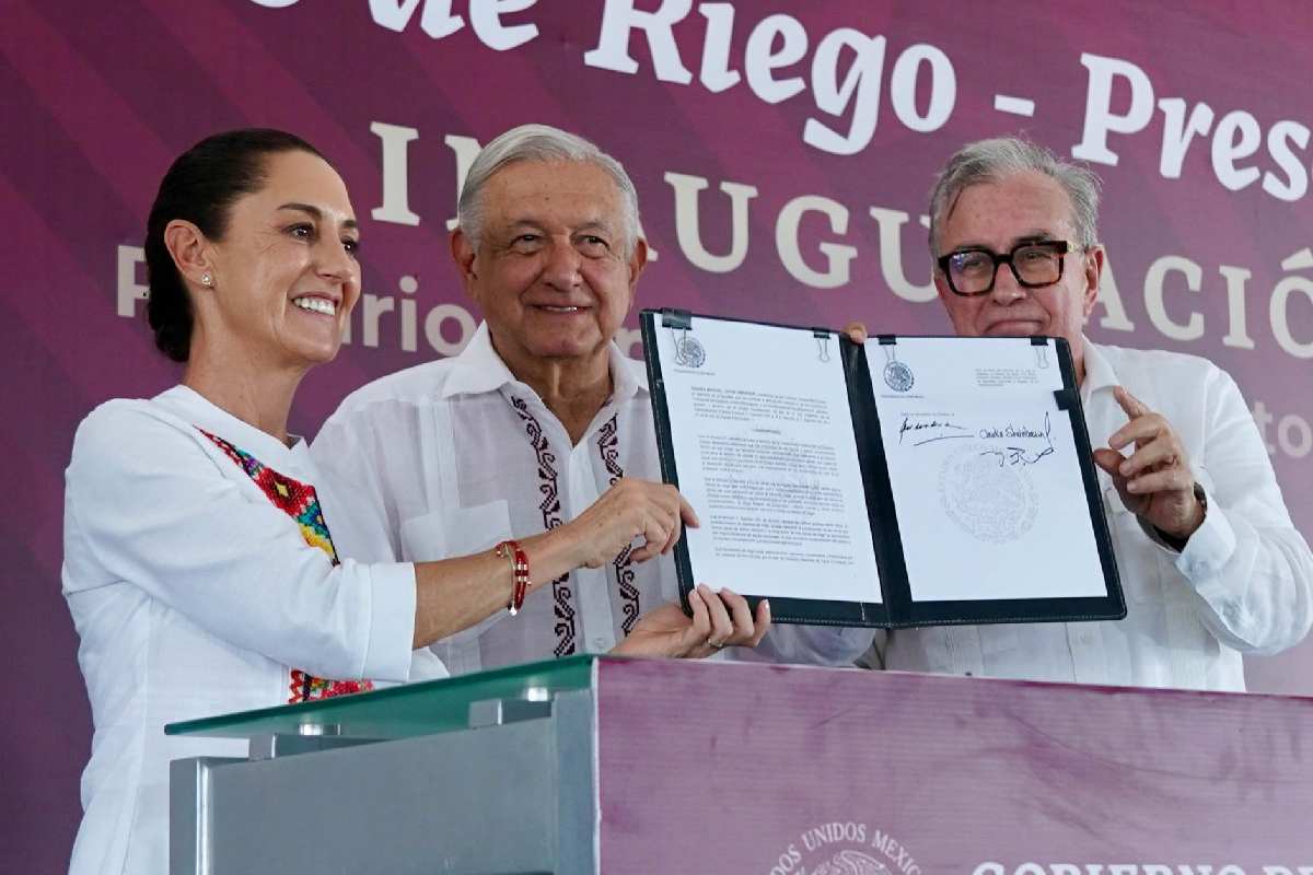Rubén Rocha Moya AMLO y Claudia Sheinbaum