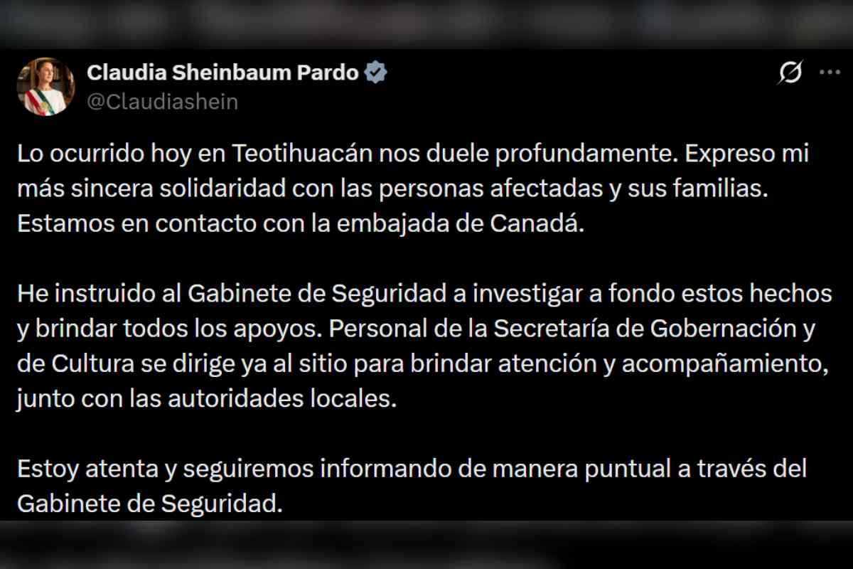 Sheinbaum disparos Teotihuacán