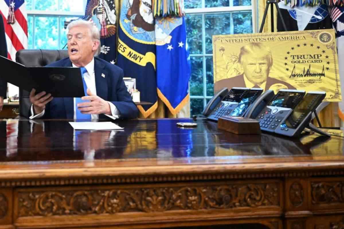 Trump durante la presentación de visas doradas