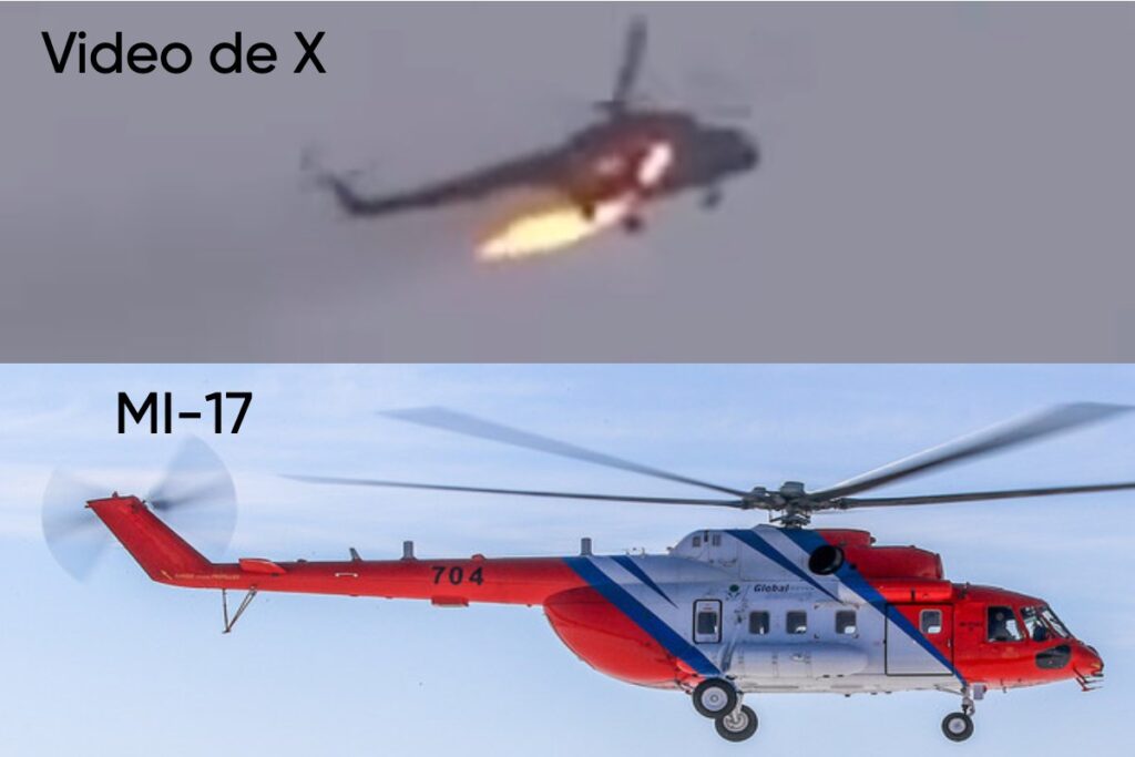 Fuente: captura de pantalla con aeronave sacada de contexto y MI-17.