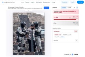 Fuente: resultados de la herramienta Hive Moderation.