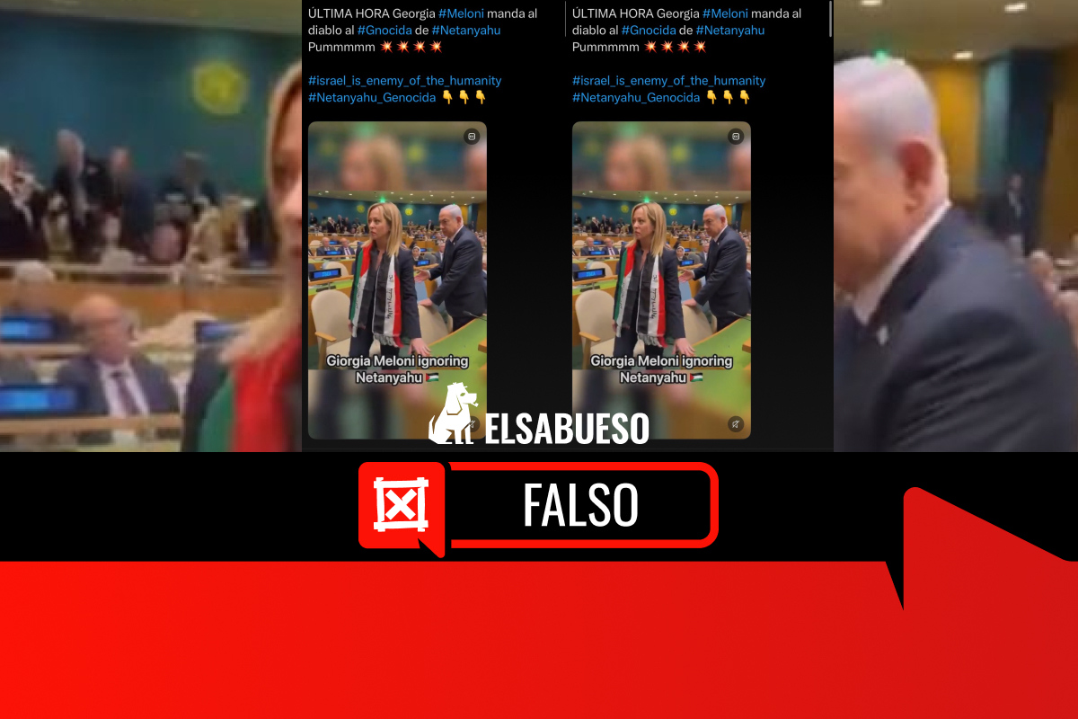 Giorgia Meloni no le negó el saludo a Netanyahu; el video que lo exhibe es IA