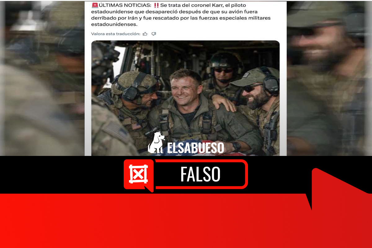 Esta fotografía de un “piloto rescatado por Estados Unidos en Irán” no es real