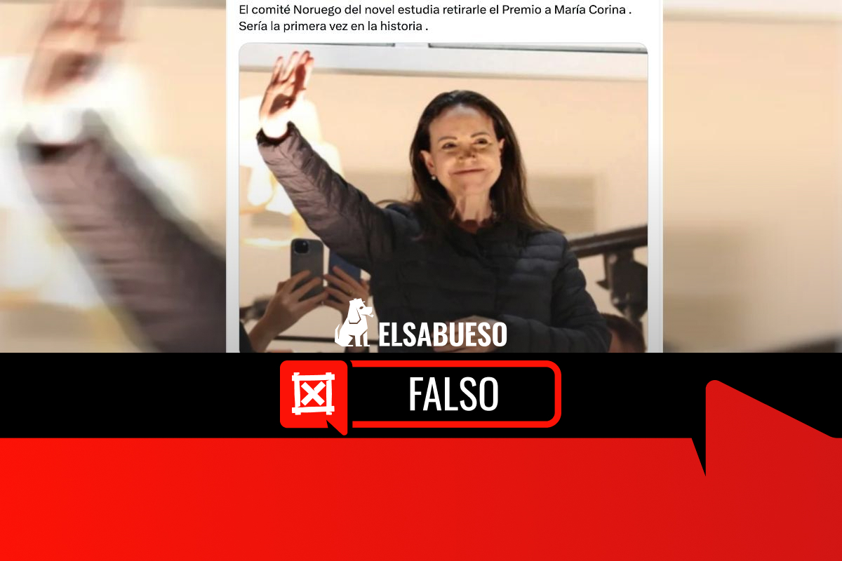 Es falso que el Nobel de la Paz pueda retirársele a María Corina Machado