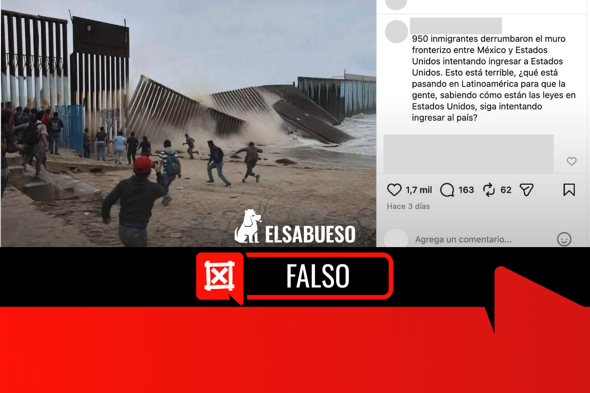 ¿El muro fronterizo que divide a México y EUA fue derribado por migrantes?