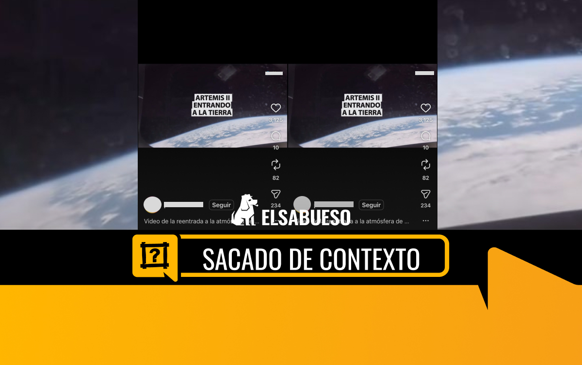 El video que muestra el supuesto regreso de Artemis II a la Tierra no es actual 