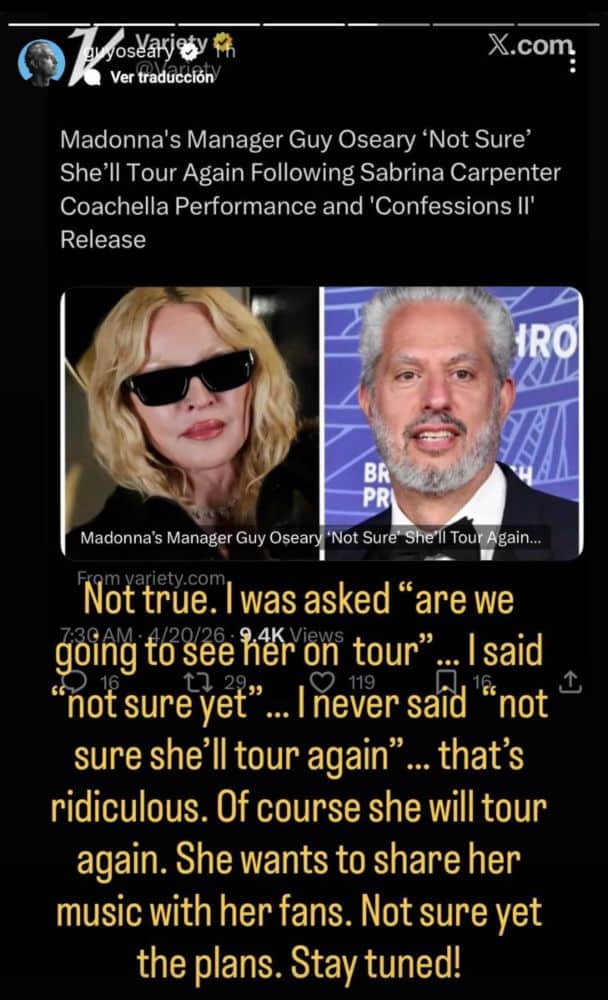 guy oseary madonna tour