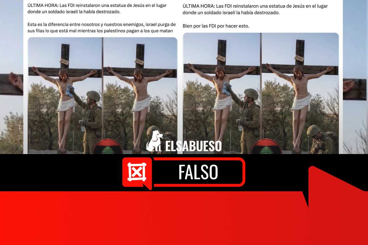 Esta imagen no muestra la escultura de Jesús restaurada por fuerzas israelíes