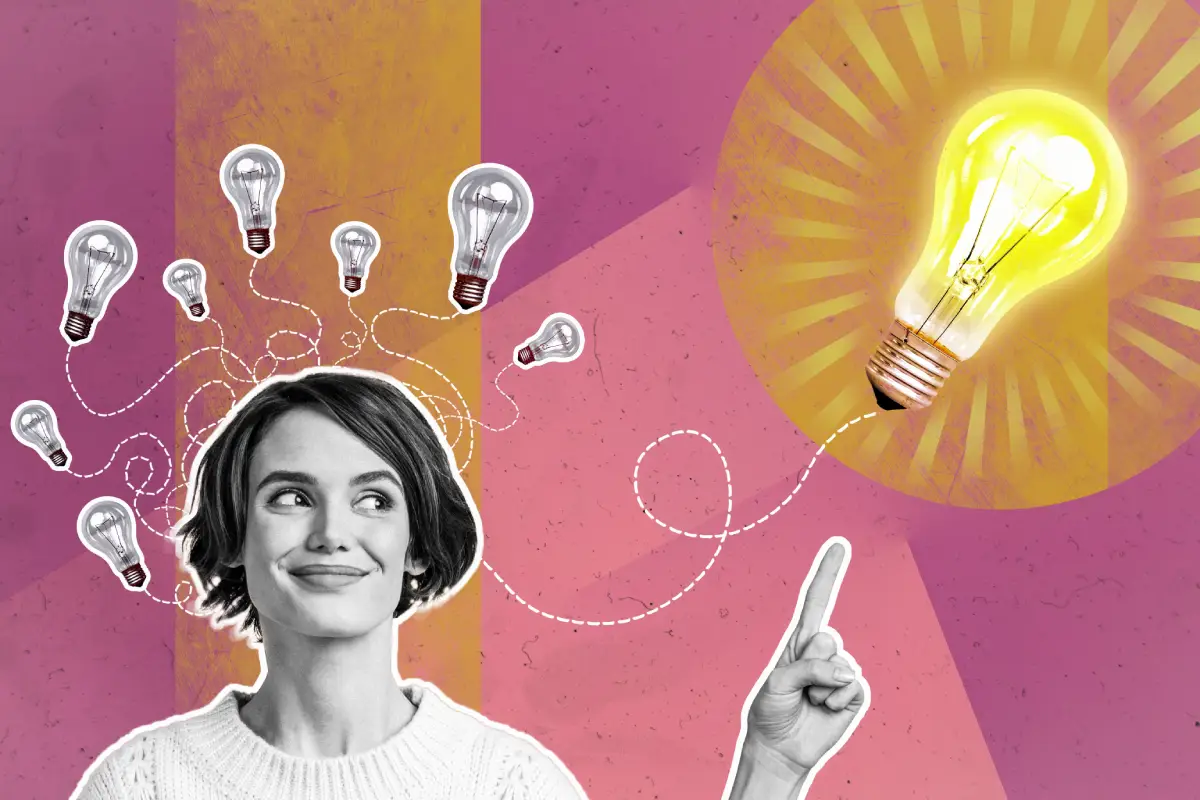 mujer creando una idea