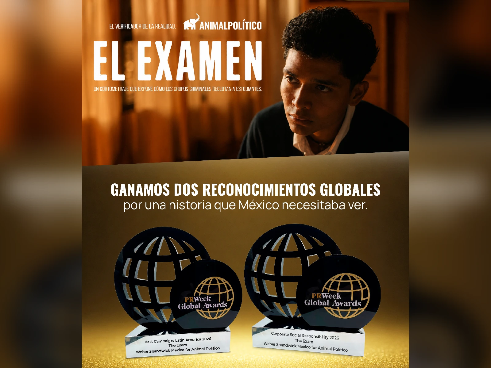 Animal Político y _El Examen_ reciben dos galardones en los PRWeek Global Awards 2026