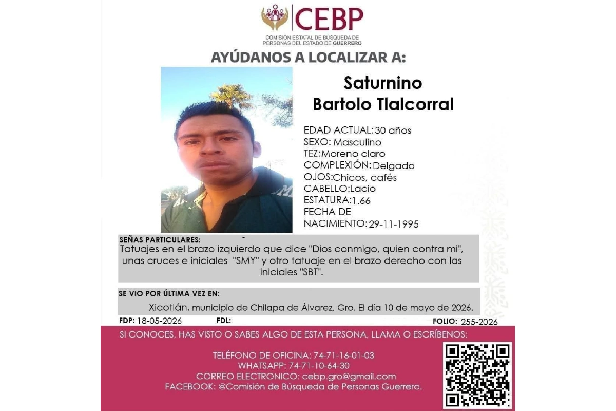 Emiten fichas de búsqueda por dos hombres desaparecidos en Chilapa, Guerrero, tras irrupción armada