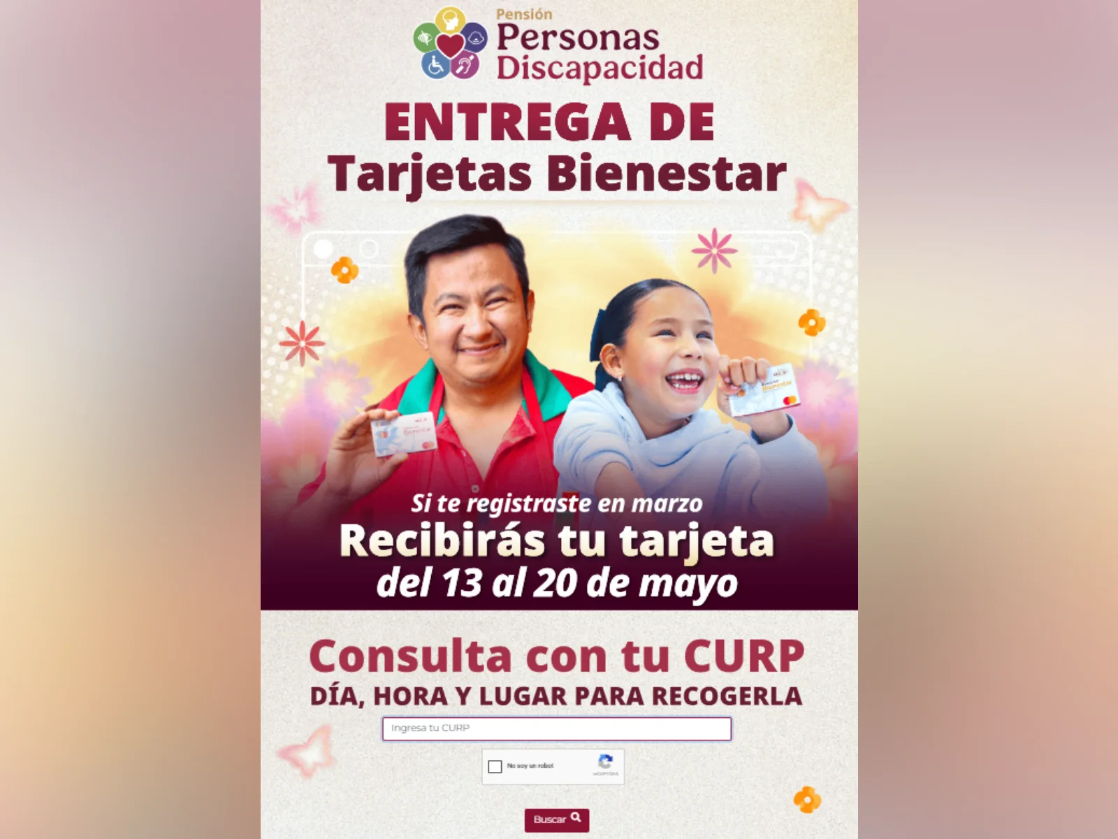 Así se verá la página para conocer cuándo y a dónde ir para recoger la tarjeta del banco 