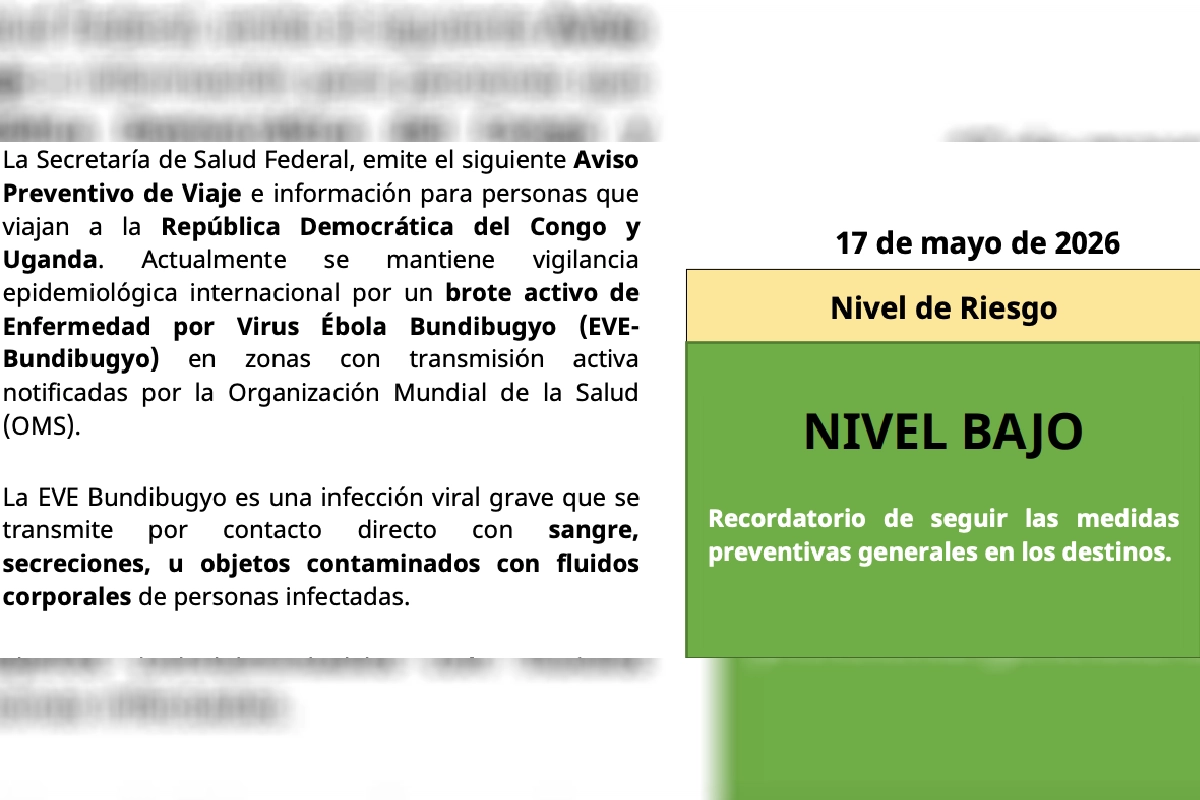 México emite aviso preventivo por brote de ébola en África