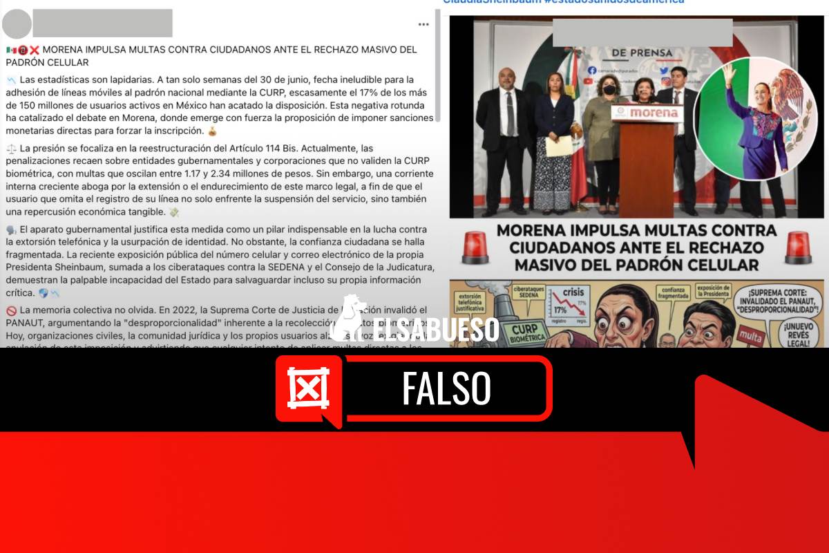 Morena no propuso multas para quienes no vinculen la CURP a su línea telefónica 
