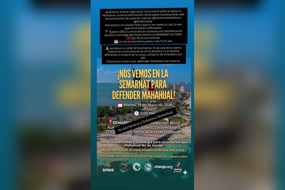 manifestación pacífica Salvemos Mahahual Semarnat