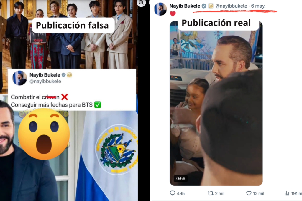   El supuesto tuit en realidad es falso y el mandatario no emitió ningún mensaje sobre la visita de la banda de K-Pop a México.