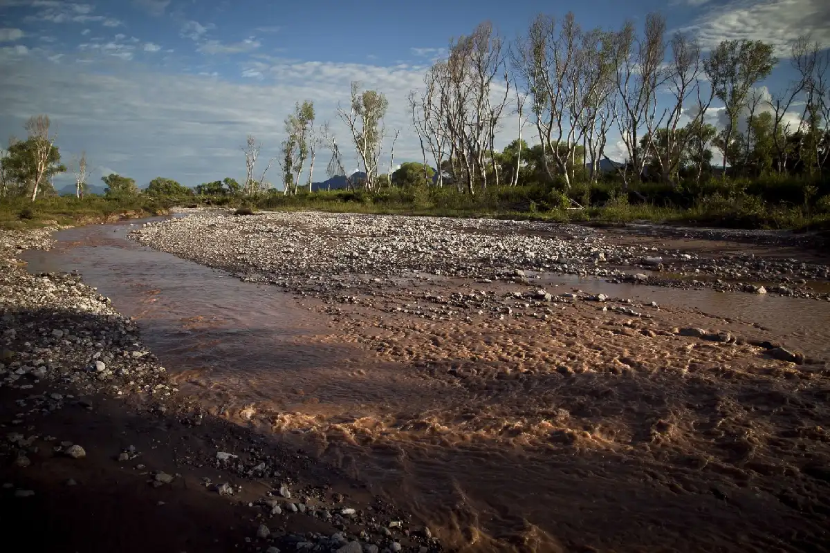 Tramo del Río Sonora afectado por derrame