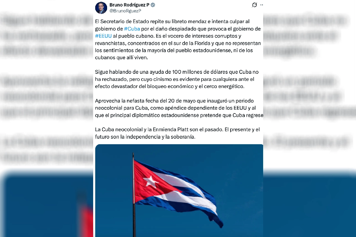 Rubio ofrece a Cuba una “nueva relación”; buscan culpar al gobierno cubano del “daño despiadado” de EU, responde canciller