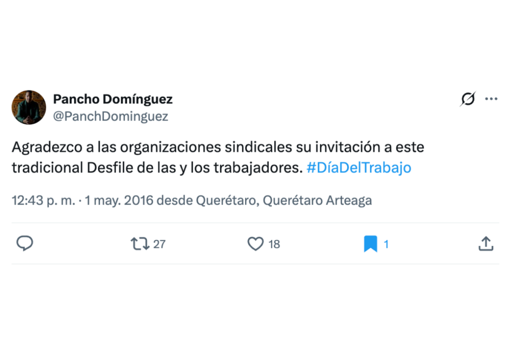 El material en realidad muestra una manifestación durante la conmemoración del día del trabajo, donde fueron abucheados el entonces gobernador panista, Francisco Domínguez Servién, y su gabinete.  