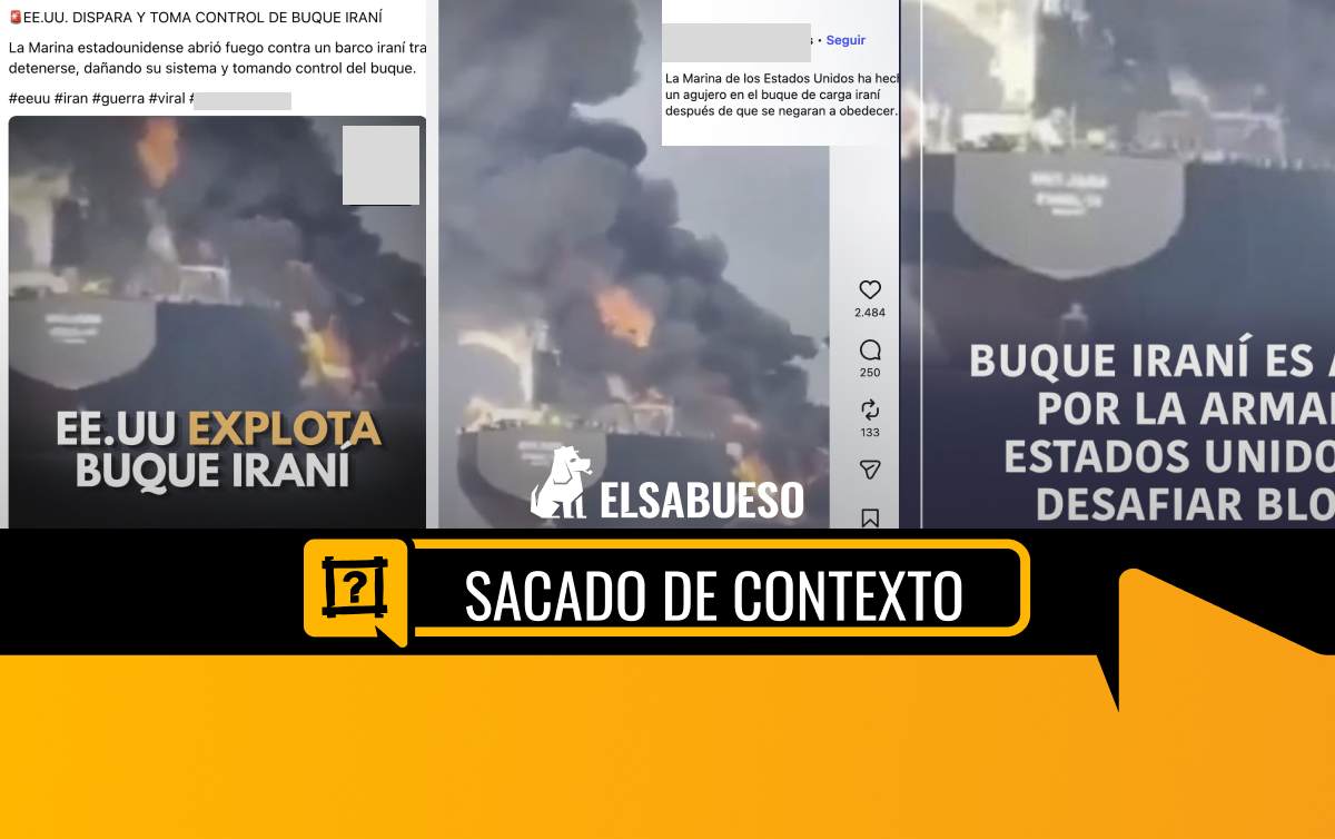 Este video no es de un ataque de Estados Unidos en el golfo de Omán