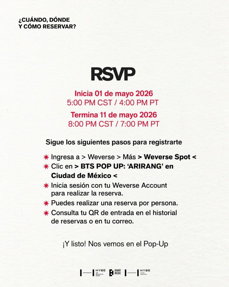 bts pop up arirang cdmx rsvp
