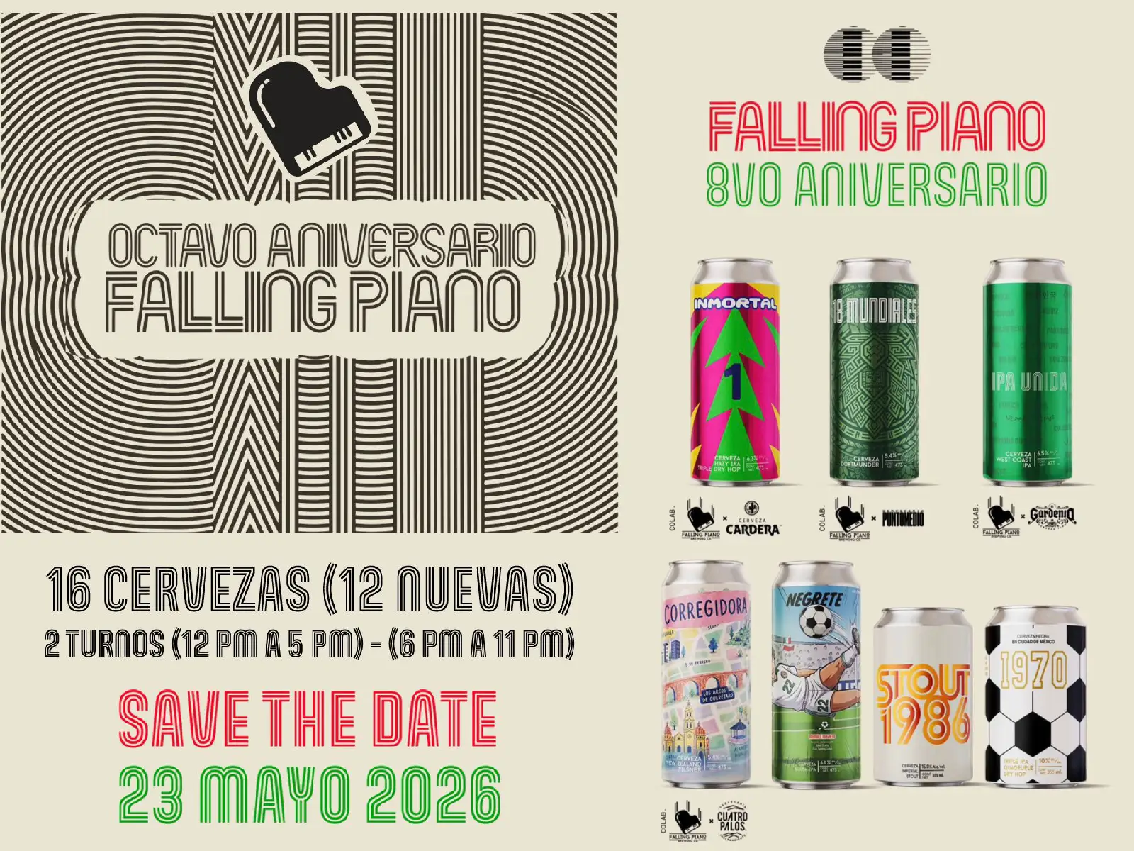 cartel aniversario Falling Piano 