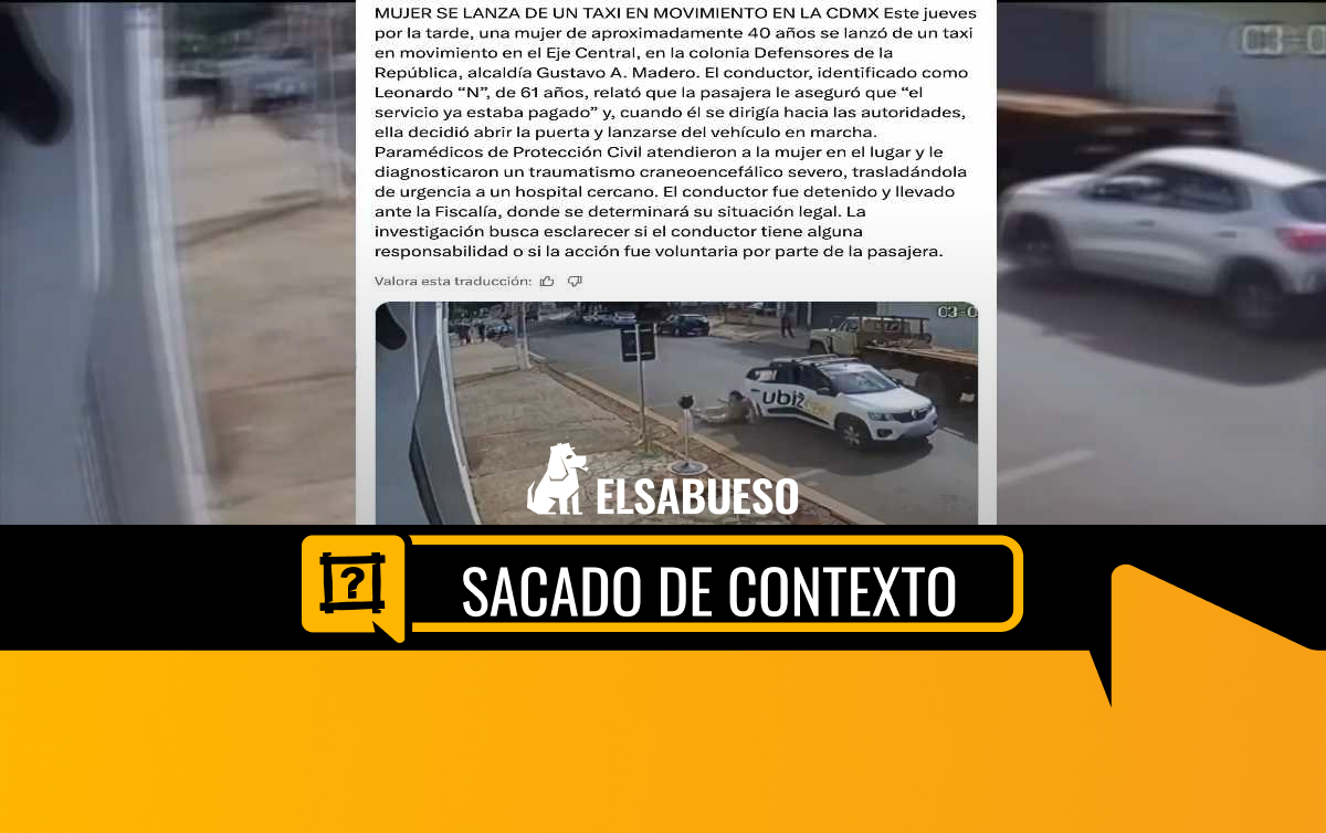 Video sobre el incidente de una mujer lanzándose de un auto fue grabado en Brasil, no en CDMX