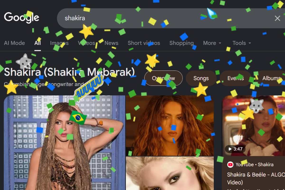 Google lanzó una animación especial al buscar a Shakira.