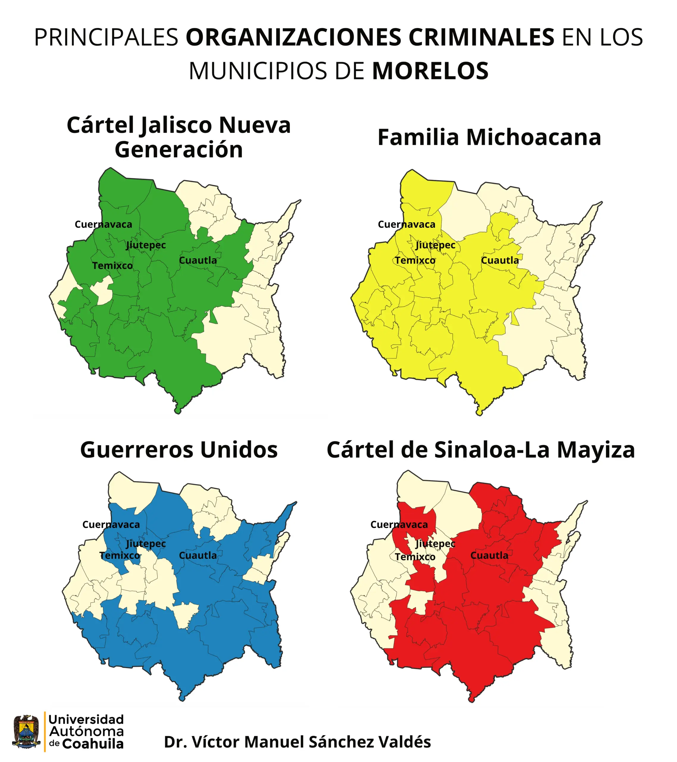 Principales organizaciones criminales en el estado de Morelos