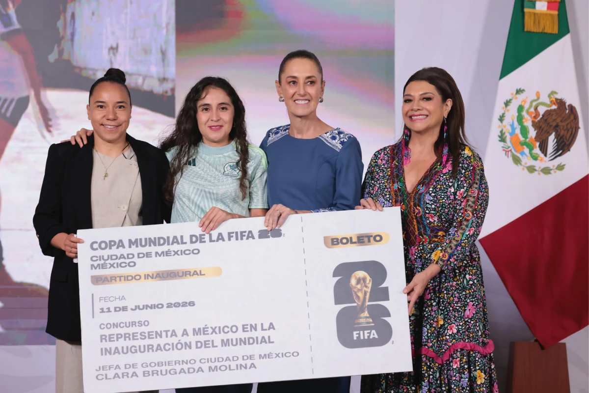 Sheinbaum, Brugada y Charlyn con ganadora de boleto para mundial 2026