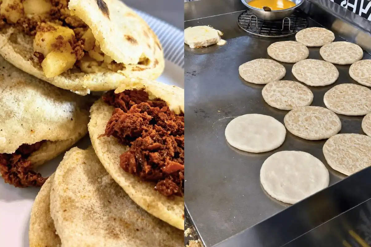 Comal con gorditas de maíz recién hechas
