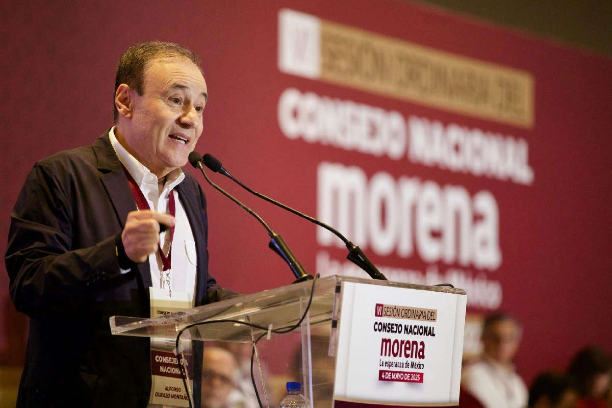 Alfonso Durazo, gobernador de Sonora, durante su participación en la VI Sesión Ordinaria del Consejo Nacional de Morena,