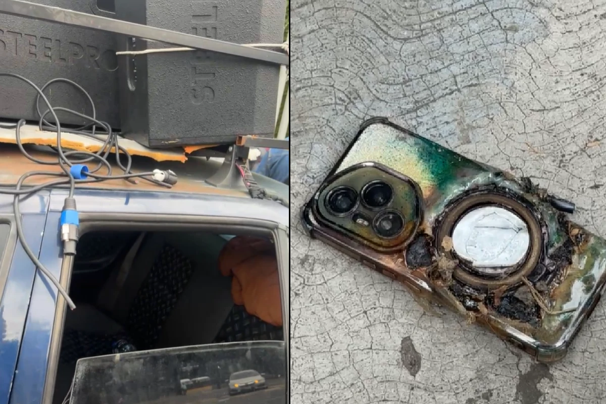 Cable cortado y telefono dañado de la CTEG
