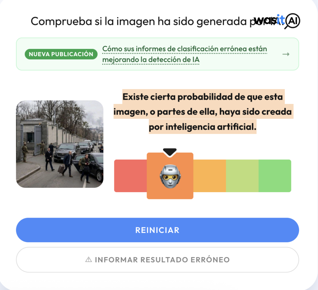 Fuente: captura de pantalla de la herramienta WasitAI