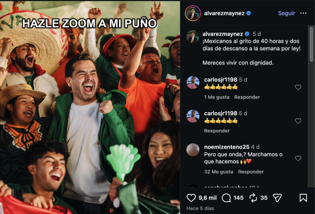 Fuente: captura de pantalla de la publicación en Instagram de Jorge Álvarez Máynez.