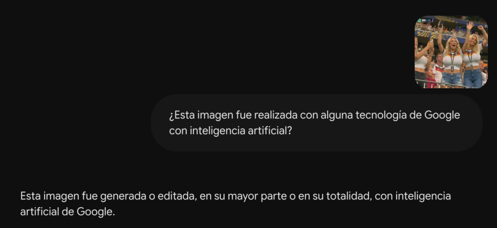 Fuente: captura de pantalla de la herramienta de detección de uso de IA. 