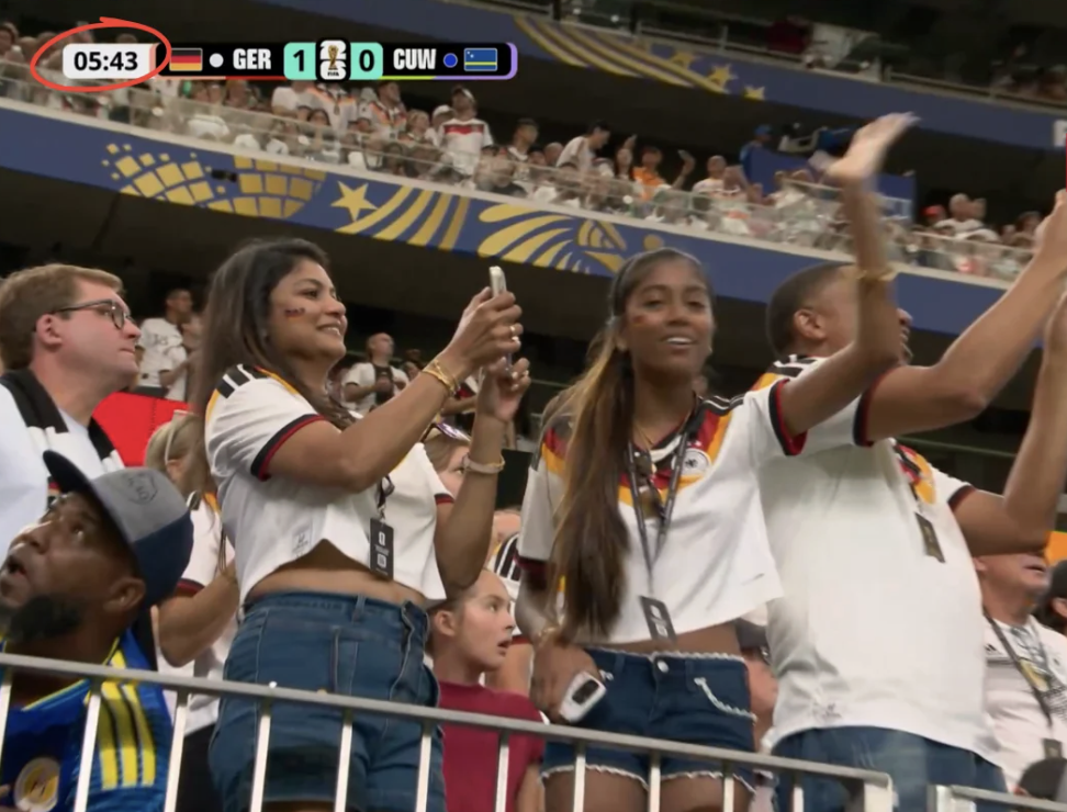 Fuente: captura de pantalla de la retransmisión del partido. 