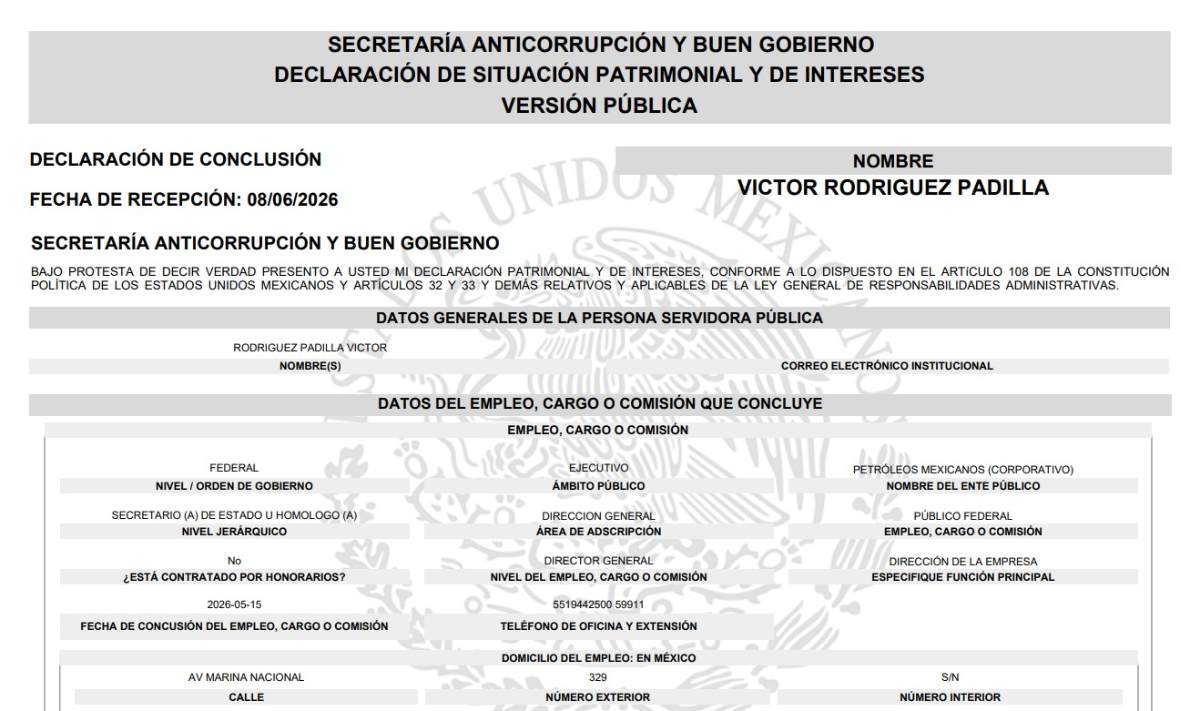 Declaración de conclusión de Rodriguez Padilla