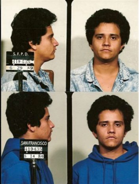 Fotografías policiales del «Mencho» cuando fue detenido en Estados Unidos (1986 y 1989) (Créditos: Departamento de Policía de San Francisco, EE.UU.).