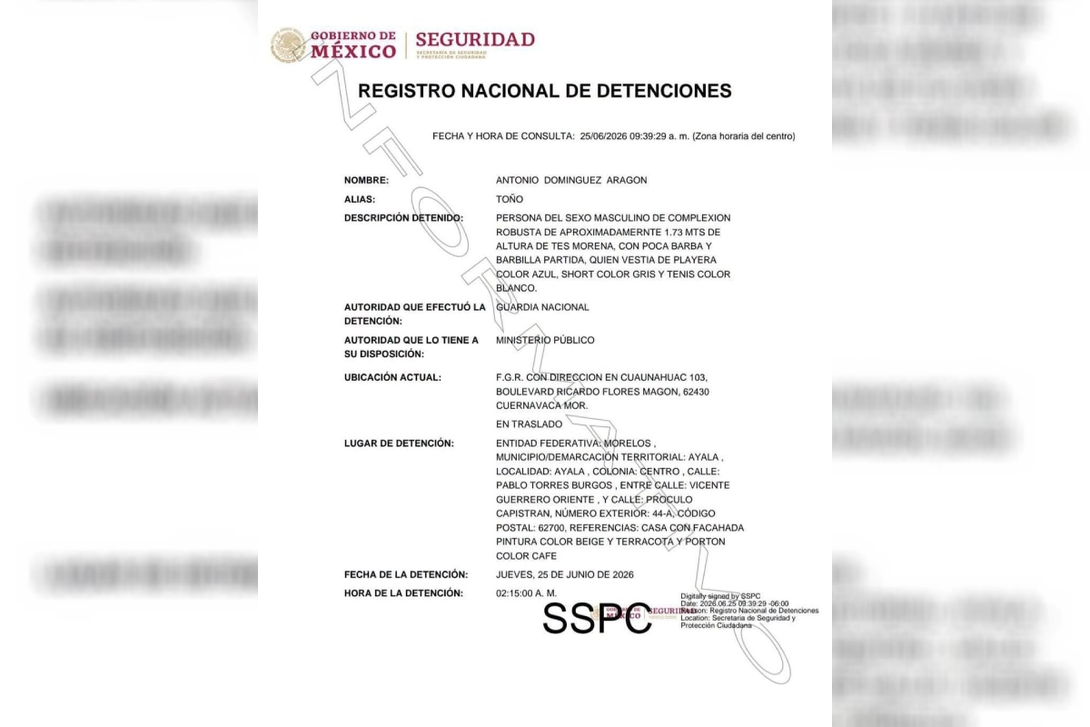 Detienen a Antonio “N”, exalcalde de Ayala, Morelos, y a exsecretario municipal