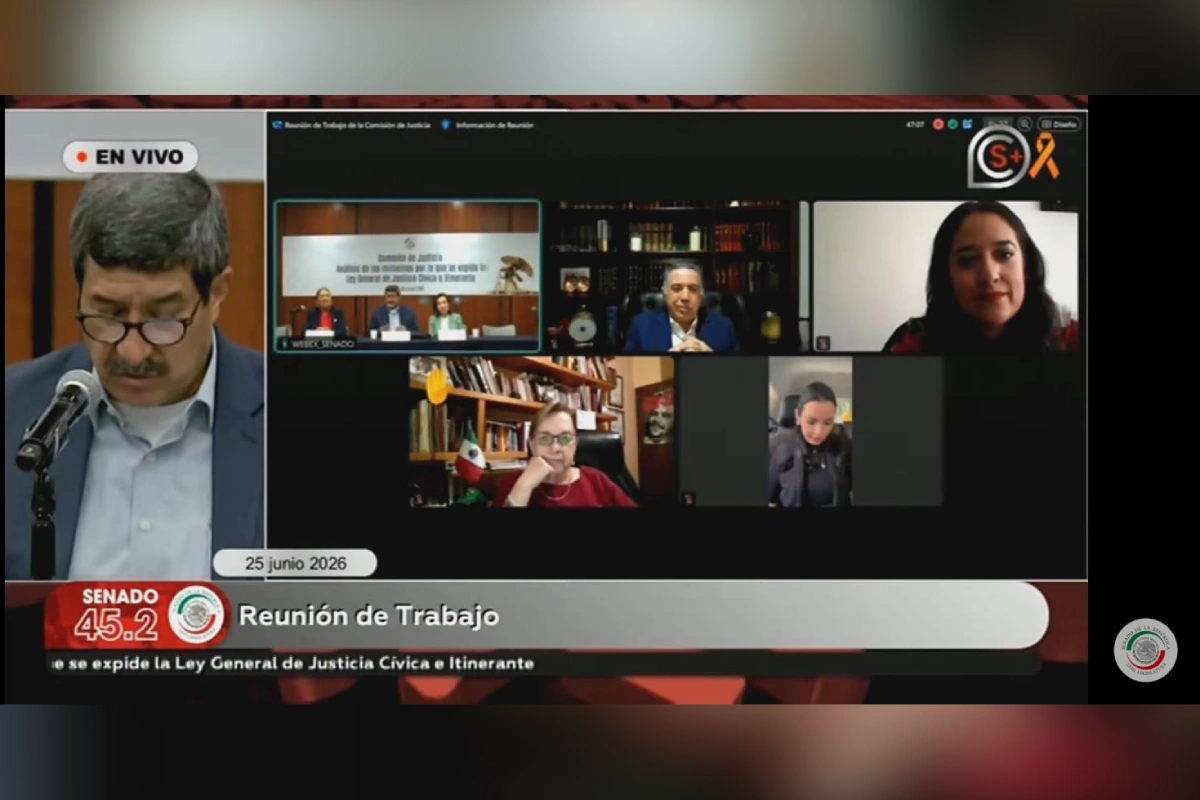 Captura de pantalla de Enrique Inzunza en sesión virtual
