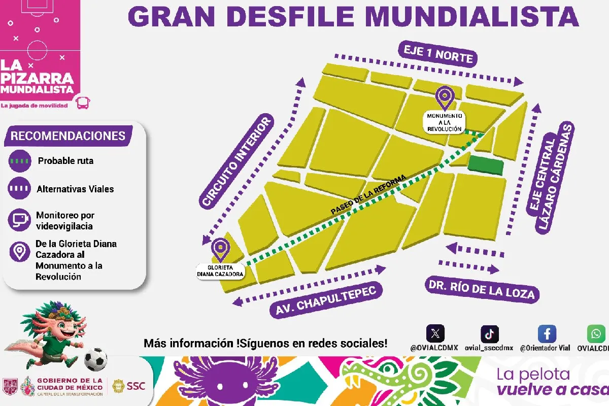 Gran Desfile Mundialista este sábado en CDMX: revisa ruta, horario y alternativas viales