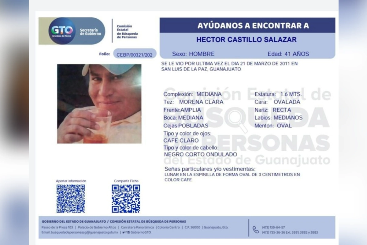 Ficha de búsqueda de Héctor Castillo