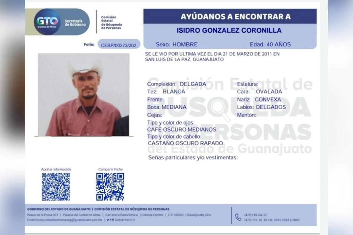 Ficha de búsqueda de Isidro González